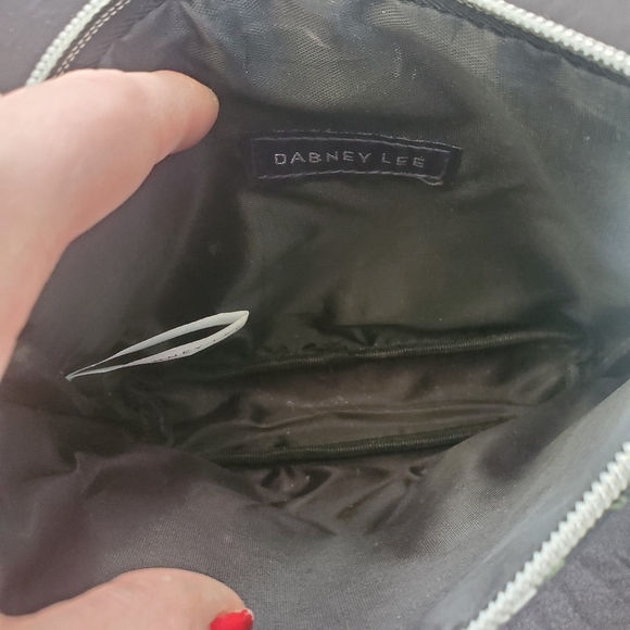 Dabney Lee Black Floral Double Sided Zip Top Cosmetic Makeup Anything Bag. - Picture 9 of 15